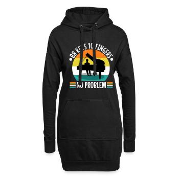 88 keys 10 fingers no problem - Hoodie-Kleid - Schwarz - Vorne