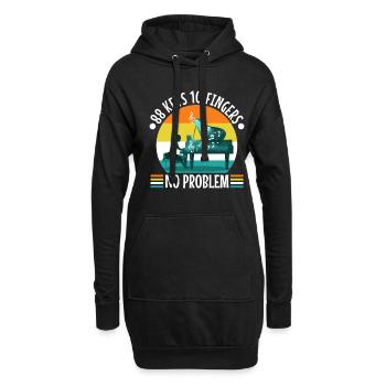 88 keys 10 fingers no problem - Hoodie-Kleid - Schwarz - Vorne