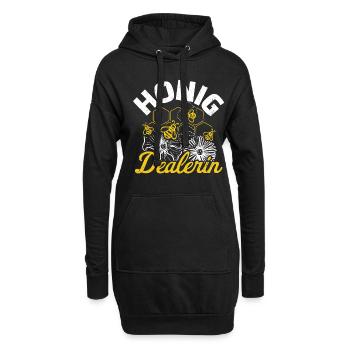 Honig Dealerin - Imkerin Honigdealer Biene Geschen - Hoodie-Kleid - Schwarz - Vorne