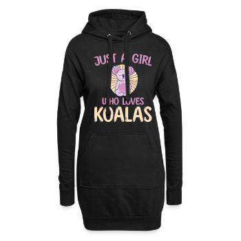 A Girl Who Loves Koala - Hoodie-Kleid - Schwarz - Vorne