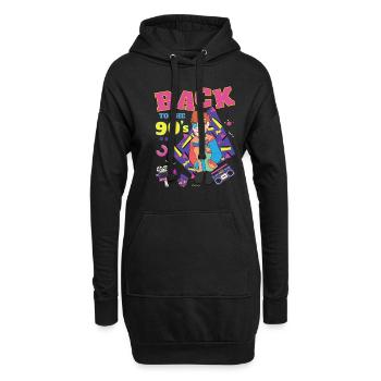 Retour aux années 90 Gift Music 90s Party Retro - Sweat-shirt à capuche long Femme - noir - Devant