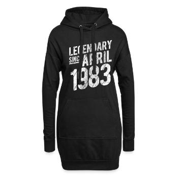 Retro 40th Birthday Gift Legendary Since April 198 - Hoodie-Kleid - Schwarz - Vorne