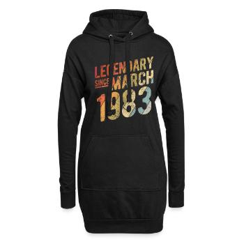 40th Birthday Gift Legendary Since March 1983 40 Y - Hoodie-Kleid - Schwarz - Vorne