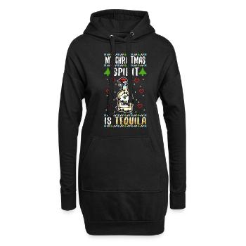 My christmas spirit is Tequila - Hoodie-Kleid - Schwarz - Vorne