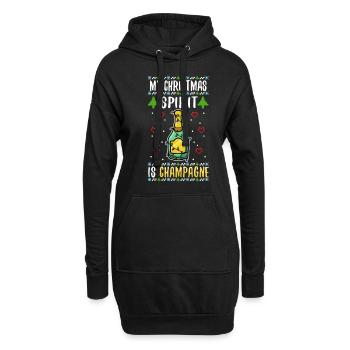 My christmas spirit is - Hoodie-Kleid - Schwarz - Vorne