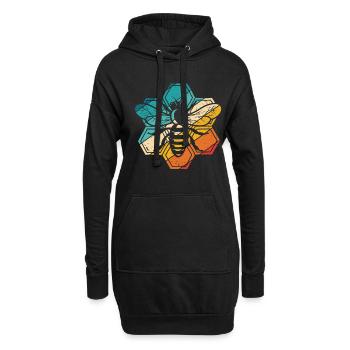 Vintage Bienen Flüsterer Bee Imker Biene Imkerei M - Hoodie-Kleid - Schwarz - Vorne