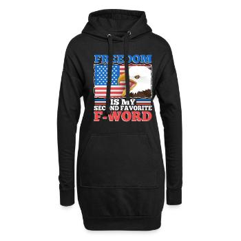 Freedom is my second favorite f word - Hoodie-Kleid - Schwarz - Vorne