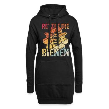 Rettet die Bienen Imker Imkerei Naturschutz Biene - Hoodie-Kleid - Schwarz - Vorne