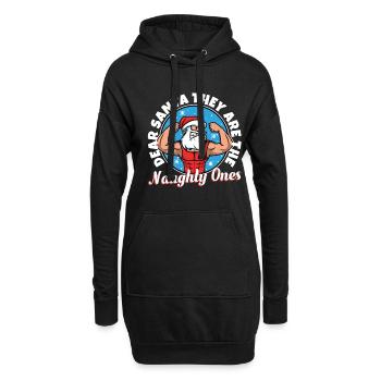 Cher père Noël, ce sont les méchants - Sweat-shirt à capuche long Femme - noir - Devant