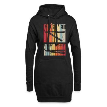 Friseure geöffnet geschlossen witziges Friseur Ges - Hoodie-Kleid - Schwarz - Vorne