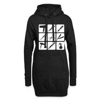 Friseur Vintage Friseur Retro Geschenk Barber Desi - Hoodie-Kleid - Schwarz - Vorne