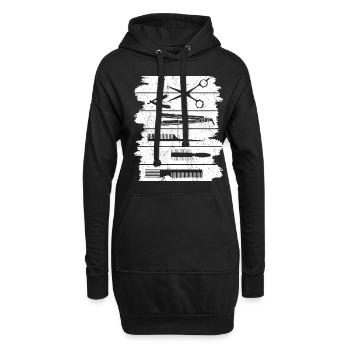 Friseur Vintage Friseur Retro Geschenk Barber - Hoodie-Kleid - Schwarz - Vorne