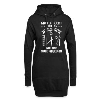 Keinen Therapeuten nur einen guten Friseur Spruch - Hoodie-Kleid - Schwarz - Vorne