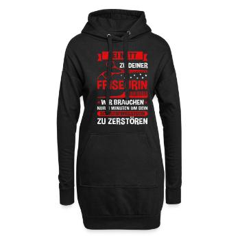Sei nett zu deiner Friseurin - Friseur Friseurin G - Hoodie-Kleid - Schwarz - Vorne