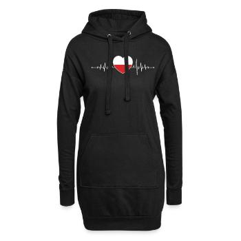 Poland Heartbeat Polish Flag Pole Polska - Hoodie Dress - black - Front