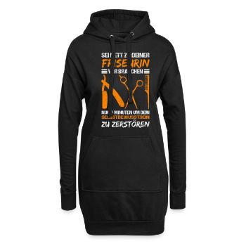 Sei nett zu deiner Friseurin - Friseur Friseurin S - Hoodie-Kleid - Schwarz - Vorne