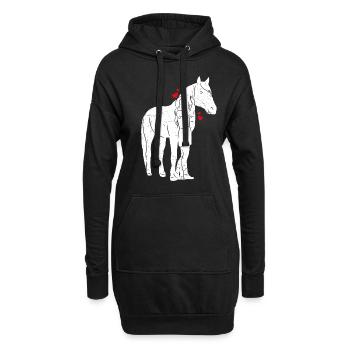 Reiterin Pferd Reiten Reiterin Geschenk Pferdelieb - Hoodie-Kleid - Schwarz - Vorne
