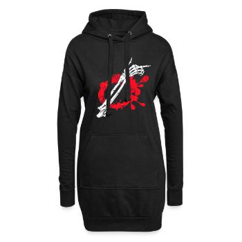 Halloween Skelett hand Knochen - Hoodie-Kleid - Schwarz - Vorne