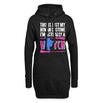 Hexe - This is my Human Costume Im actually a - Hoodie-Kleid - Schwarz - Vorne