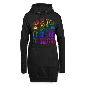Grundschule Legende verläßt Schulgelände Abschluss - Hoodie-Kleid - Schwarz - Vorne