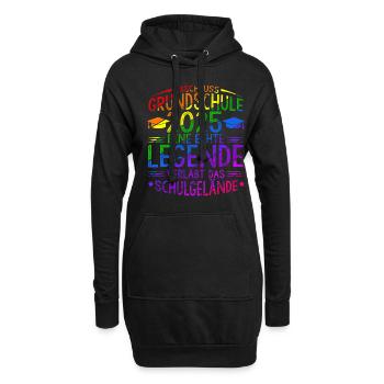 Grundschule Legende verläßt Schulgelände Abschluss - Hoodie-Kleid - Schwarz - Vorne
