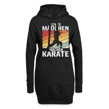 Echte Mädchen Machen Karate Kampfsport Karate Spru - Hoodie-Kleid - Schwarz - Vorne