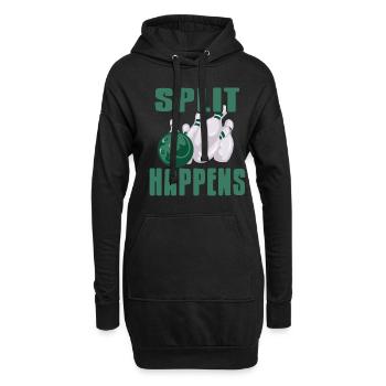 Split Happens - Hoodie-Kleid - Schwarz - Vorne