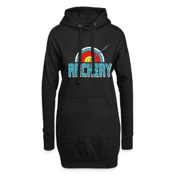Tir à l’arc avec flèche et cible - Sweat-shirt à capuche long Femme - noir - Devant
