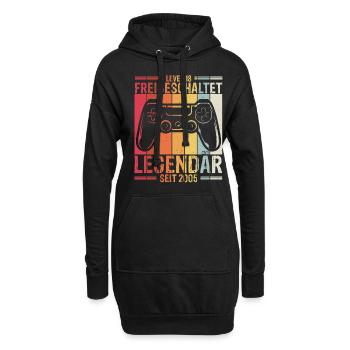 Level 18 Jahre Geburtstag 2005 Videospiel Liebhabe - Hoodie-Kleid - Schwarz - Vorne