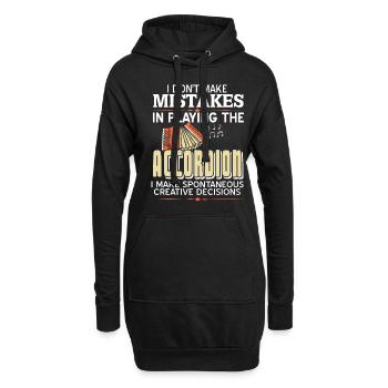 Je ne fais pas d’erreur en payant l’accordéon - Sweat-shirt à capuche long Femme - noir - Devant