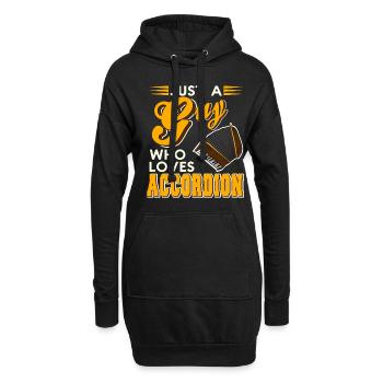 Juste un gars qui aime l’accordéon - Sweat-shirt à capuche long Femme - noir - Devant
