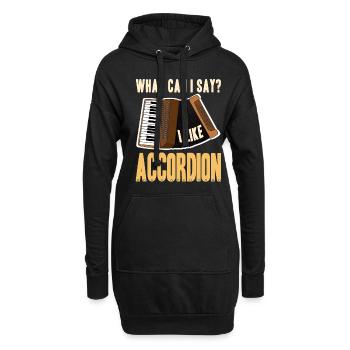 Que puis-je dire que j’aime l’accordéon - Sweat-shirt à capuche long Femme - noir - Devant