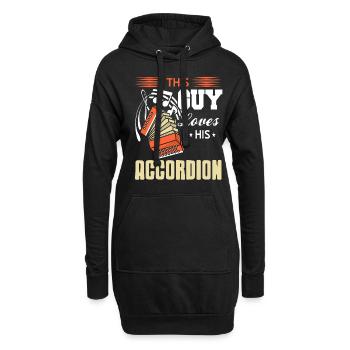 Ce gars aime son accordéon - Sweat-shirt à capuche long Femme - noir - Devant