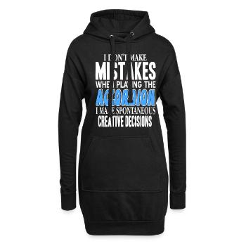 Erreurs en jouant de l’accordéon décisions spontanées - Sweat-shirt à capuche long Femme - noir - Devant