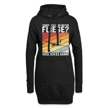 Segelfliegen Ohne Motor Motiv Extremsportler Segel - Hoodie-Kleid - Schwarz - Vorne