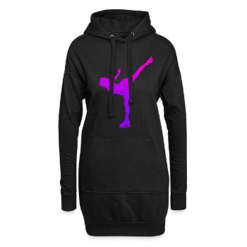 Eislaufmädchen Schlittschuh Eiskunstlauf Motiv Eis - Hoodie-Kleid - Schwarz - Vorne