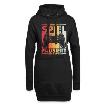 Gamer Zocker Design PC Spiel Gaming Geschenk Zocke - Hoodie-Kleid - Schwarz - Vorne