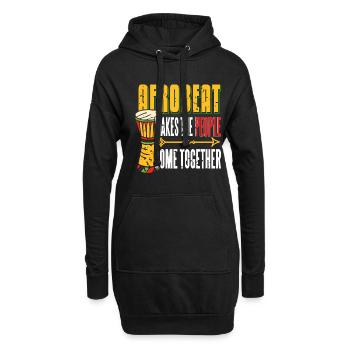 Afrobeat makes the people come together - Hoodie-Kleid - Schwarz - Vorne