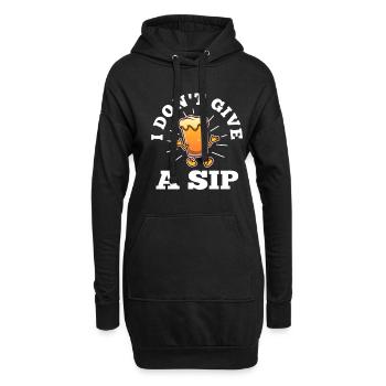 Je ne donne pas une gorgée - Sweat-shirt à capuche long Femme - noir - Devant