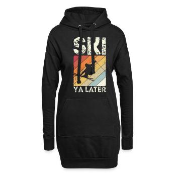 Skier Skifahrer Geschenk Vintage Retro - Hoodie-Kleid - Schwarz - Vorne