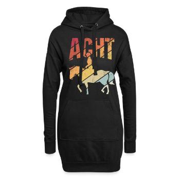 8. Geburtstag Reiterin Geschenk Pferde Fan 8 Jahre - Hoodie-Kleid - Schwarz - Vorne