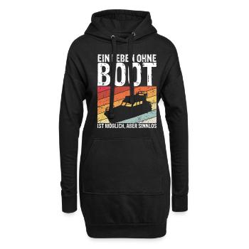 Boot Yacht Jolle Kajak Fan Geschenk Kapitän Schiff - Hoodie-Kleid - Schwarz - Vorne