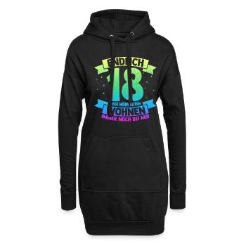Endlich 18 Aber Meine Eltern Wohnen Immer Noch Bei - Hoodie-Kleid - Schwarz - Vorne