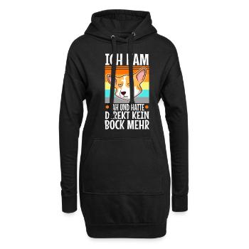 Ich kam sah und hatte direkt keinen bock mehr - Hoodie-Kleid - Schwarz - Vorne