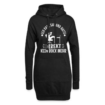 Ich kam sah und hatte direkt keinen bock mehr - Hoodie-Kleid - Schwarz - Vorne