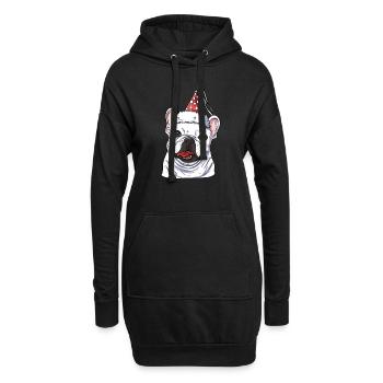 Französische Bulldogge - Hoodie-Kleid - Schwarz - Vorne