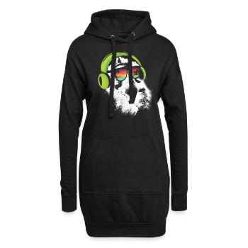 Monkey Design mit DJ Kopfhörer und Sonnenbrille Af - Hoodie-Kleid - Schwarz - Vorne