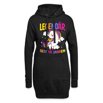 Legendär Seit 18 Jahren - Geburtstagskind Spruch F - Hoodie-Kleid - Schwarz - Vorne