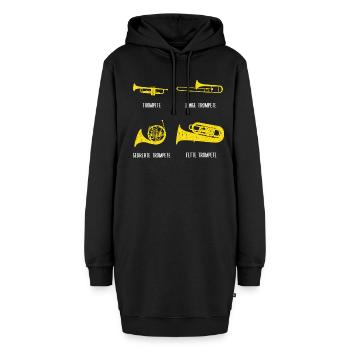 Trompete Blasmusik Horn Musikliebhaber Geschenk Tr - Hoodie-Kleid - Schwarz - Vorne