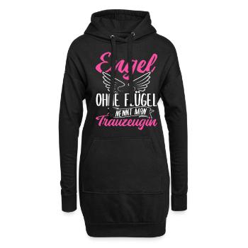 Junggesellinnenabschied Brautjungfer Hochzeit Trau - Hoodie-Kleid - Schwarz - Vorne